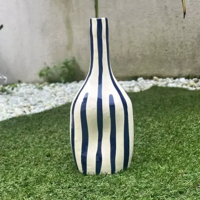 Vase bouteille RAYA bleu